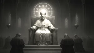 Symbolische Darstellung der Papstwahl kombiniert mit Künstlicher Intelligenz – Illustration zum Thema: Wie AI den nächsten Papst vorhersagt